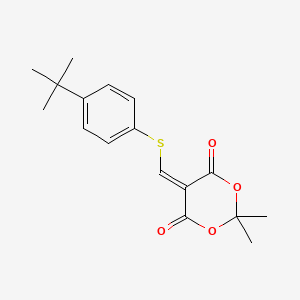 molecular formula C17H20O4S B2980804 5-({[4-(Tert-butyl)phenyl]sulfanyl}methylene)-2,2-dimethyl-1,3-dioxane-4,6-dione CAS No. 477866-41-4