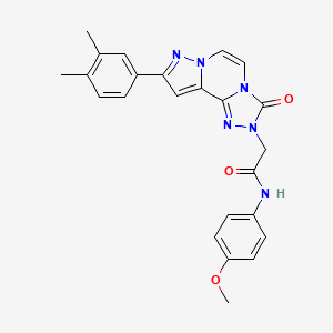 molecular formula C24H22N6O3 B2980808 2-[11-(3,4-dimethylphenyl)-5-oxo-3,4,6,9,10-pentazatricyclo[7.3.0.02,6]dodeca-1(12),2,7,10-tetraen-4-yl]-N-(4-methoxyphenyl)acetamide CAS No. 1207034-48-7