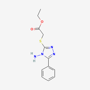 molecular formula C12H14N4O2S B2980810 ethyl 2-[(4-amino-5-phenyl-4H-1,2,4-triazol-3-yl)sulfanyl]acetate CAS No. 169304-24-9