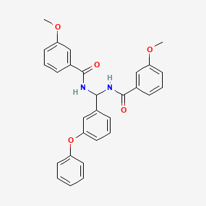 molecular formula C29H26N2O5 B2980817 3-methoxy-N-[[(3-methoxybenzoyl)amino]-(3-phenoxyphenyl)methyl]benzamide CAS No. 620563-30-6