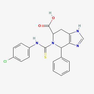 5-((4-chlorophenyl)carbamothioyl)-4-phenyl-4,5,6,7-tetrahydro-3H-imidazo[4,5-c]pyridine-6-carboxylic acid