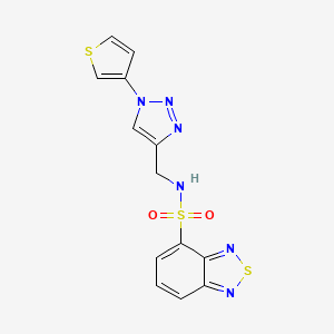 molecular formula C13H10N6O2S3 B2980820 N-((1-(thiophen-3-yl)-1H-1,2,3-triazol-4-yl)methyl)benzo[c][1,2,5]thiadiazole-4-sulfonamide CAS No. 2097862-40-1