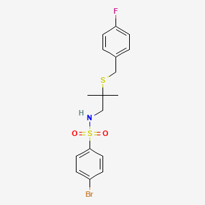 molecular formula C17H19BrFNO2S2 B2980824 4-bromo-N-{2-[(4-fluorobenzyl)sulfanyl]-2-methylpropyl}benzenesulfonamide CAS No. 339104-26-6