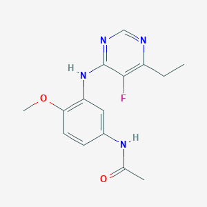 molecular formula C15H17FN4O2 B2980830 N-[3-[(6-Ethyl-5-fluoropyrimidin-4-yl)amino]-4-methoxyphenyl]acetamide CAS No. 2415568-53-3