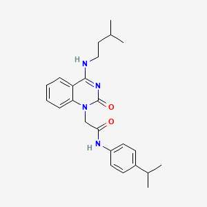 molecular formula C24H30N4O2 B2980836 2-(4-(isopentylamino)-2-oxoquinazolin-1(2H)-yl)-N-(4-isopropylphenyl)acetamide CAS No. 1226429-27-1