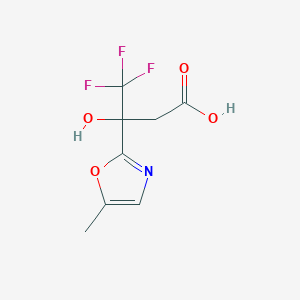 molecular formula C8H8F3NO4 B2980838 4,4,4-Trifluoro-3-hydroxy-3-(5-methyl-1,3-oxazol-2-yl)butanoic acid CAS No. 2243508-74-7