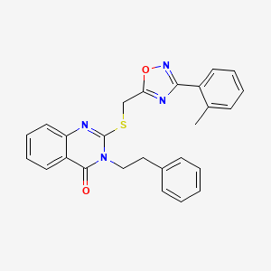 3-phenethyl-2-(((3-(o-tolyl)-1,2,4-oxadiazol-5-yl)methyl)thio)quinazolin-4(3H)-one