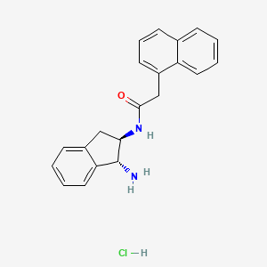 molecular formula C21H21ClN2O B2980845 N-[(1R,2R)-1-Amino-2,3-dihydro-1H-inden-2-yl]-2-naphthalen-1-ylacetamide;hydrochloride CAS No. 2418594-56-4