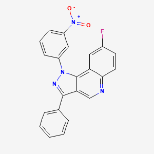 molecular formula C22H13FN4O2 B2980849 8-氟-1-(3-硝基苯基)-3-苯基-1H-吡唑并[4,3-c]喹啉 CAS No. 901263-73-8