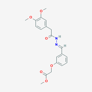 molecular formula C20H22N2O6 B298085 methyl {3-[(E)-{2-[(3,4-dimethoxyphenyl)acetyl]hydrazinylidene}methyl]phenoxy}acetate 