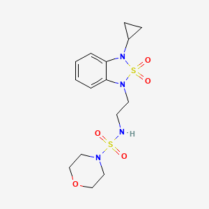 B2980850 N-[2-(3-cyclopropyl-2,2-dioxo-1,3-dihydro-2lambda6,1,3-benzothiadiazol-1-yl)ethyl]morpholine-4-sulfonamide CAS No. 2097927-05-2