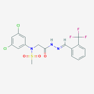 molecular formula C17H14Cl2F3N3O3S B298086 N-(3,5-dichlorophenyl)-N-(2-oxo-2-{2-[2-(trifluoromethyl)benzylidene]hydrazino}ethyl)methanesulfonamide 