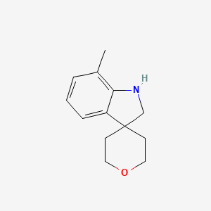 molecular formula C13H17NO B2980864 7-甲基-1,2-二氢螺[吲哚-3,4'-氧杂环] CAS No. 1388045-92-8
