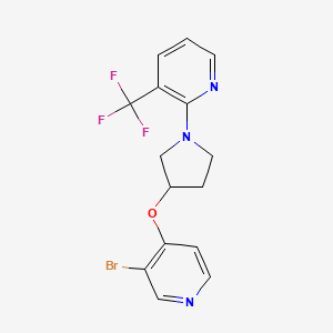 B2980868 2-[3-(3-Bromopyridin-4-yl)oxypyrrolidin-1-yl]-3-(trifluoromethyl)pyridine CAS No. 2380095-67-8