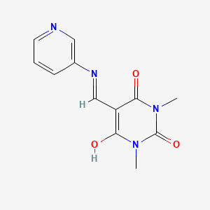 molecular formula C12H12N4O3 B2980869 1,3-二甲基-5-[(3-吡啶基氨基)亚甲基]-2,4,6(1H,3H,5H)-嘧啶三酮 CAS No. 338394-17-5