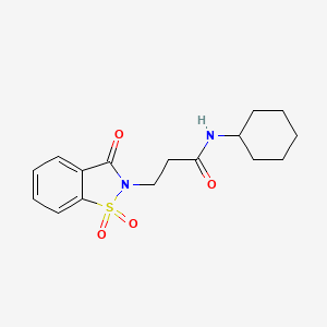 N-cyclohexyl-3-(1,1,3-trioxo-1,2-benzothiazol-2-yl)propanamide