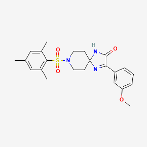 molecular formula C23H27N3O4S B2980877 8-(Mesitylsulfonyl)-3-(3-methoxyphenyl)-1,4,8-triazaspiro[4.5]dec-3-en-2-one CAS No. 1357861-06-3