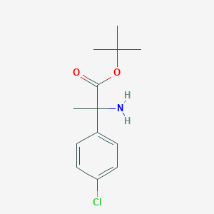molecular formula C13H18ClNO2 B2980885 Tert-butyl 2-amino-2-(4-chlorophenyl)propanoate CAS No. 1476047-11-6