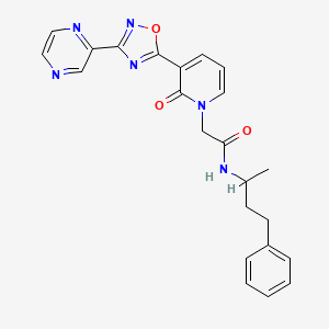 molecular formula C23H22N6O3 B2980886 2-(2-oxo-3-(3-(pyrazin-2-yl)-1,2,4-oxadiazol-5-yl)pyridin-1(2H)-yl)-N-(4-phenylbutan-2-yl)acetamide CAS No. 1396814-77-9
