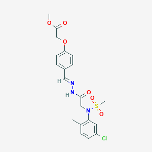 molecular formula C20H22ClN3O6S B298089 Methyl [4-(2-{[5-chloro-2-methyl(methylsulfonyl)anilino]acetyl}carbohydrazonoyl)phenoxy]acetate 