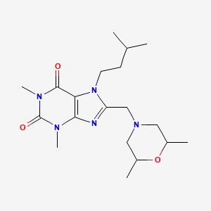 8-[(2,6-dimethylmorpholin-4-yl)methyl]-1,3-dimethyl-7-(3-methylbutyl)-3,7-dihydro-1H-purine-2,6-dione