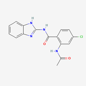 N-(1H-1,3-benzodiazol-2-yl)-4-chloro-2-acetamidobenzamide