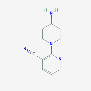 molecular formula C11H14N4 B2980895 2-(4-Aminopiperidin-1-yl)nicotinonitrile CAS No. 412355-86-3