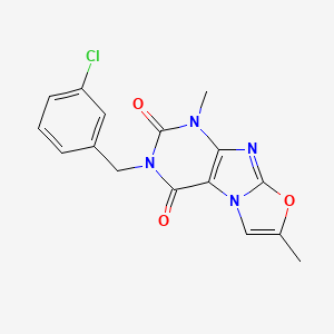 2-[(3-Chlorophenyl)methyl]-4,7-dimethylpurino[8,7-b][1,3]oxazole-1,3-dione