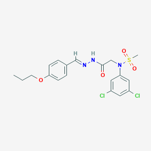 molecular formula C19H21Cl2N3O4S B298090 N-(3,5-dichlorophenyl)-N-{2-oxo-2-[2-(4-propoxybenzylidene)hydrazino]ethyl}methanesulfonamide 