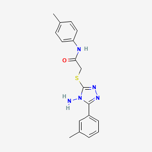 molecular formula C18H19N5OS B2980900 2-((4-amino-5-(m-tolyl)-4H-1,2,4-triazol-3-yl)thio)-N-(p-tolyl)acetamide CAS No. 579439-75-1