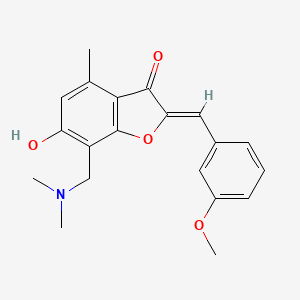 molecular formula C20H21NO4 B2980903 (2Z)-7-[(dimethylamino)methyl]-6-hydroxy-2-(3-methoxybenzylidene)-4-methyl-1-benzofuran-3(2H)-one CAS No. 903852-67-5