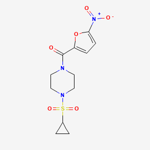 molecular formula C12H15N3O6S B2980907 (4-(Cyclopropylsulfonyl)piperazin-1-yl)(5-nitrofuran-2-yl)methanone CAS No. 1226449-00-8