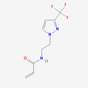 molecular formula C9H10F3N3O B2980909 N-[2-[3-(Trifluoromethyl)pyrazol-1-yl]ethyl]prop-2-enamide CAS No. 2305467-25-6