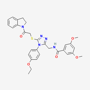 N-((4-(4-ethoxyphenyl)-5-((2-(indolin-1-yl)-2-oxoethyl)thio)-4H-1,2,4-triazol-3-yl)methyl)-3,5-dimethoxybenzamide