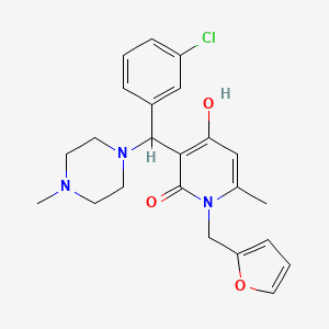 molecular formula C23H26ClN3O3 B2980914 3-((3-氯苯基)(4-甲基哌嗪-1-基)甲基)-1-(呋喃-2-基甲基)-4-羟基-6-甲基吡啶-2(1H)-酮 CAS No. 897612-40-7