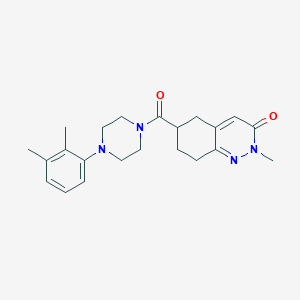 molecular formula C22H28N4O2 B2980925 6-(4-(2,3-dimethylphenyl)piperazine-1-carbonyl)-2-methyl-5,6,7,8-tetrahydrocinnolin-3(2H)-one CAS No. 2034597-18-5