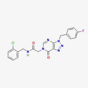 molecular formula C20H16ClFN6O2 B2980926 N-(2-chlorobenzyl)-2-(3-(4-fluorobenzyl)-7-oxo-3H-[1,2,3]triazolo[4,5-d]pyrimidin-6(7H)-yl)acetamide CAS No. 847382-70-1