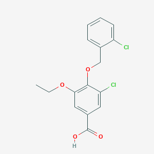 molecular formula C16H14Cl2O4 B2980927 3-Chloro-4-[(2-chlorobenzyl)oxy]-5-ethoxybenzoic acid CAS No. 713104-19-9