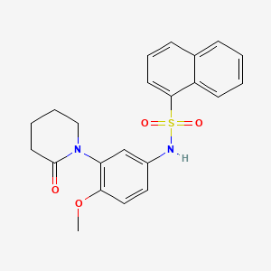 molecular formula C22H22N2O4S B2980933 N-[4-甲氧基-3-(2-氧代哌啶-1-基)苯基]萘-1-磺酰胺 CAS No. 941939-93-1