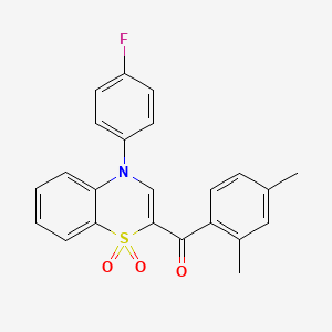 molecular formula C23H18FNO3S B2980935 （2,4-二甲苯基）[4-(4-氟苯基)-1,1-二氧化-4H-1,4-苯并噻嗪-2-基]甲苯酮 CAS No. 1114852-60-6