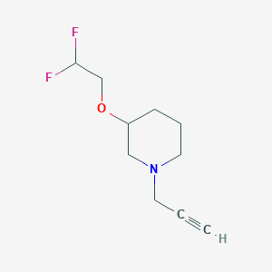 molecular formula C10H15F2NO B2980938 3-(2,2-二氟乙氧基)-1-丙-2-炔基哌啶 CAS No. 2551120-74-0