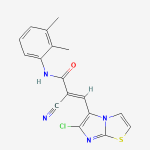 molecular formula C17H13ClN4OS B2980939 (E)-3-(6-chloroimidazo[2,1-b][1,3]thiazol-5-yl)-2-cyano-N-(2,3-dimethylphenyl)prop-2-enamide CAS No. 737812-89-4