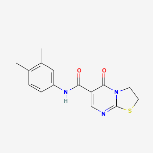 molecular formula C15H15N3O2S B2980940 N-(3,4-dimethylphenyl)-5-oxo-3,5-dihydro-2H-thiazolo[3,2-a]pyrimidine-6-carboxamide CAS No. 443329-62-2