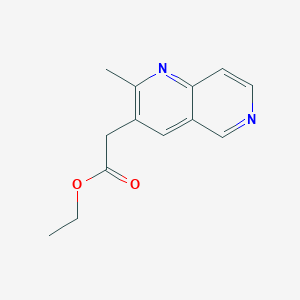 molecular formula C13H14N2O2 B2980943 2-(2-甲基-1,6-萘啶-3-基)乙酸乙酯 CAS No. 2470437-92-2