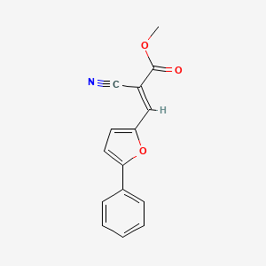molecular formula C15H11NO3 B2980944 (E)-methyl 2-cyano-3-(5-phenylfuran-2-yl)acrylate CAS No. 32888-30-5