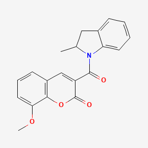 8-methoxy-3-(2-methylindoline-1-carbonyl)-2H-chromen-2-one