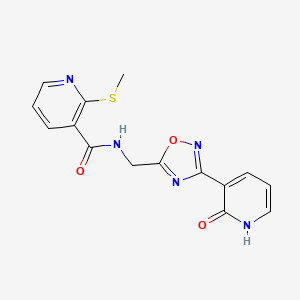 molecular formula C15H13N5O3S B2980956 2-(methylthio)-N-((3-(2-oxo-1,2-dihydropyridin-3-yl)-1,2,4-oxadiazol-5-yl)methyl)nicotinamide CAS No. 2034350-72-4