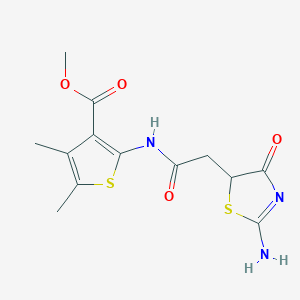 Methyl 2-{[(2-imino-4-oxo-1,3-thiazolidin-5-yl)acetyl]amino}-4,5-dimethylthiophene-3-carboxylate