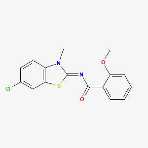 molecular formula C16H13ClN2O2S B2980961 (Z)-N-(6-chloro-3-methylbenzo[d]thiazol-2(3H)-ylidene)-2-methoxybenzamide CAS No. 392326-43-1