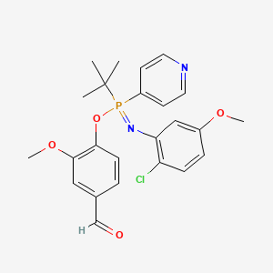 4-[Tert-butyl-(2-chloro-5-methoxyphenyl)imino-pyridin-4-yl-lambda5-phosphanyl]oxy-3-methoxybenzaldehyde